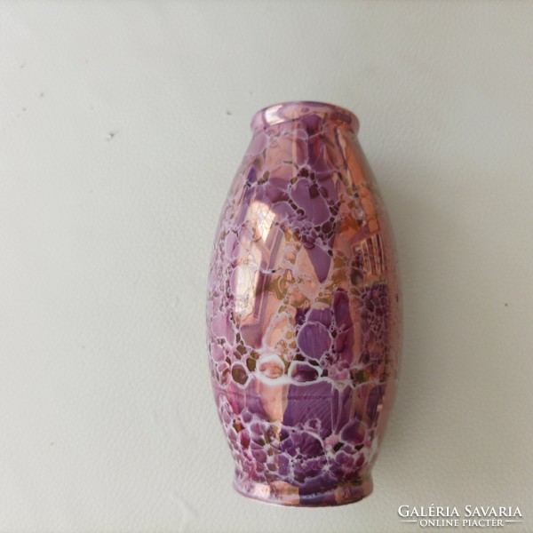 Hollóháza Lister vase with purple marble pattern.