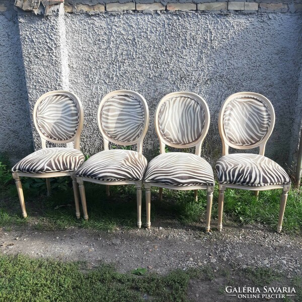 4 baroque chairs (zebra pattern)