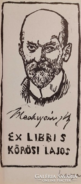 Portrait of Mednyánszky - ex libris Lajos Kőrösi - Lajos Nándor Varga (full size: 21x15 cm)