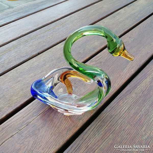 Frantisek zemek designed by Czech glass swan offering bowl
