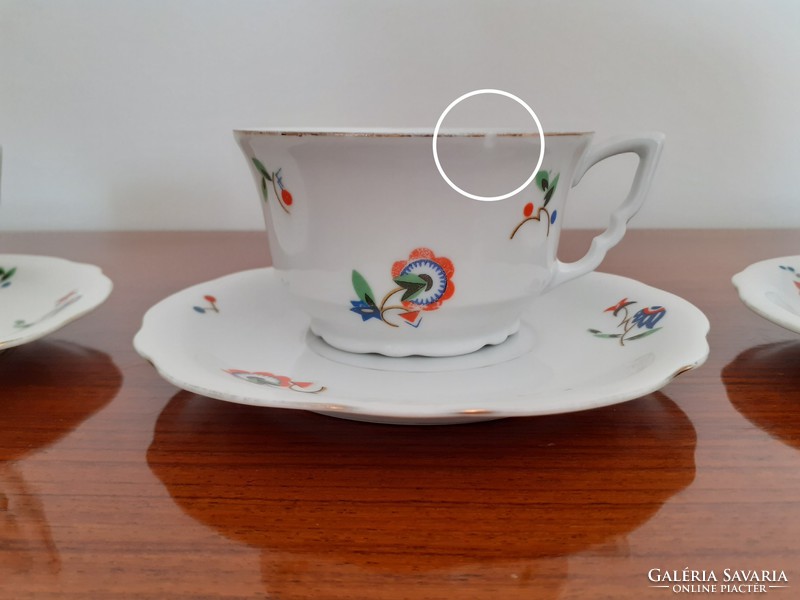 Old zsolnay porcelain tea cup 3 pcs