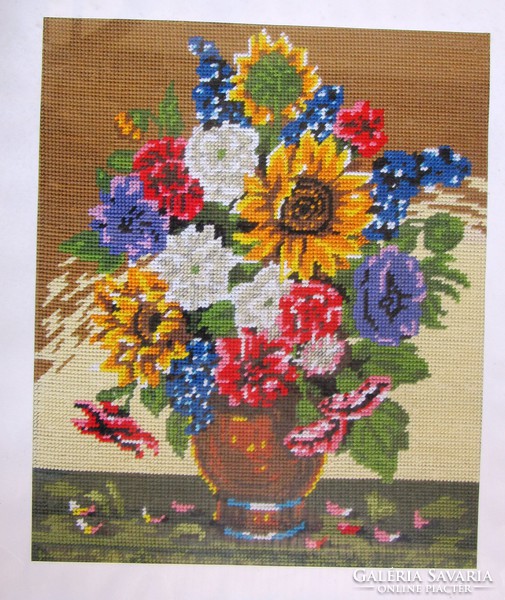 Table still life, tapestry. 49 X 43, 45 x 38.5 cm / Handwork /