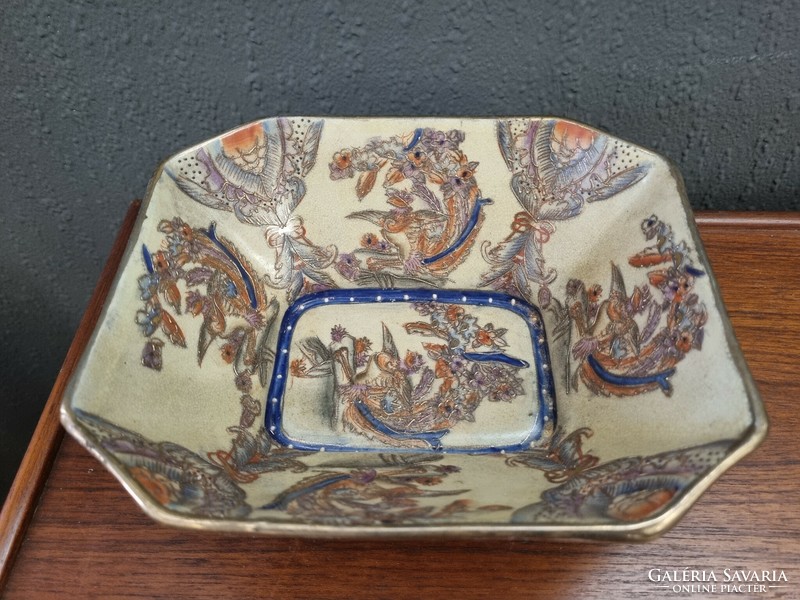 Japán Satsuma porcelán dísztál tál tányér - 51160