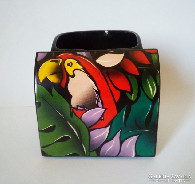 Steuler design pop-art/memphis parrot vase, 1980s gemany-italy