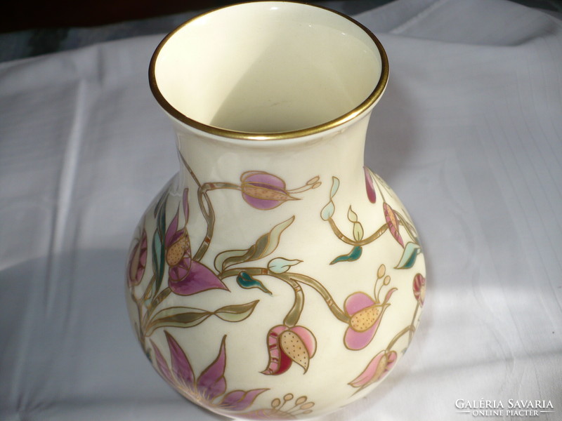 Richly painted Zsolnay vase