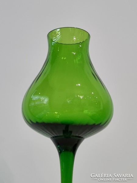 Elegant vintage Empoli-style artistic glass goblet/decorative glass-33 cm