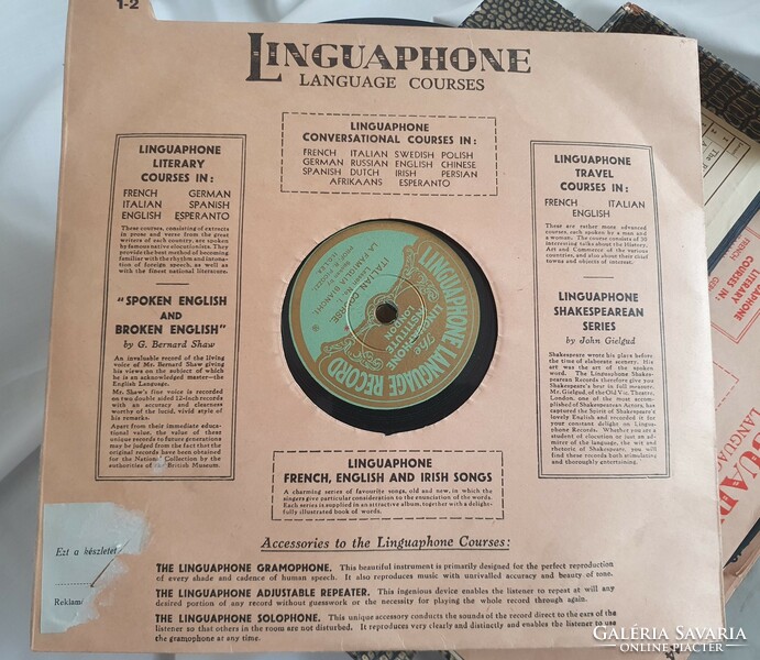 Linguaphone nyelvoktató lemezes koffer