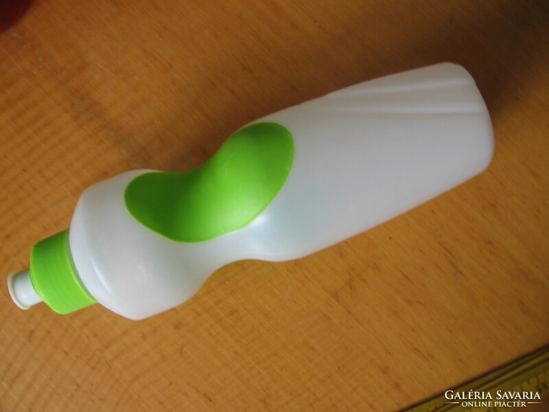 Plastic water bottle green and white