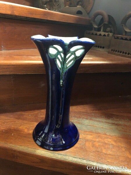 Openwork ceramic vase by Zsuzsa Morvay, signed, 26 cm