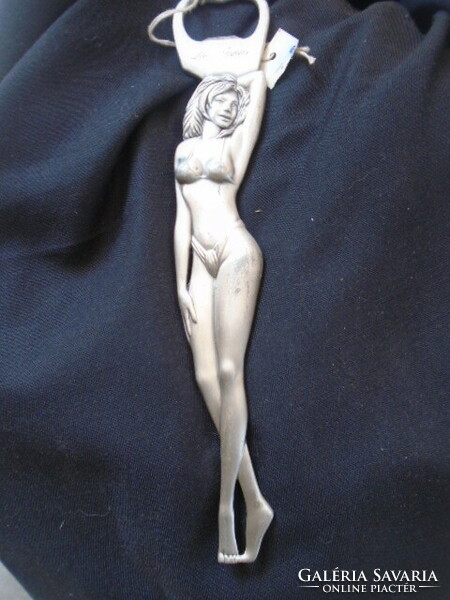 Old female nude 20 cm art nouveau solid copper bottle opener, with wear from use Los Angele