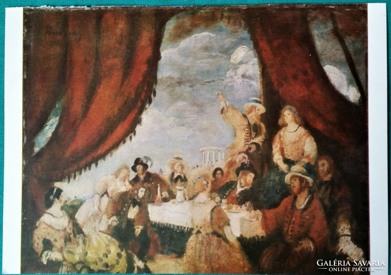 Rudnay Gyula festménye: Bohémek, 1924 - Naptárból képeslap