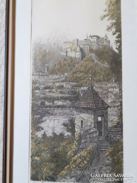 Lithograph series Vienna Salzburg Innsbruck