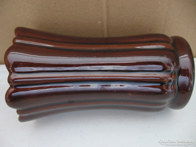 Marked brown gmundner zigzag vase f 14/2 plan powolny