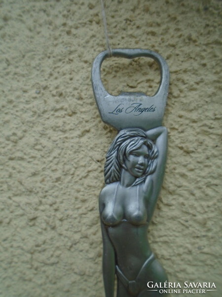 Old female nude 20 cm art nouveau solid copper bottle opener, with wear from use Los Angele