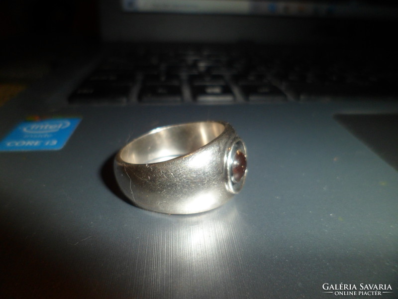 Ezüst gyűrű / borostyán
