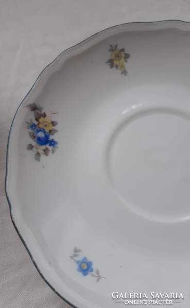 Antique German porcelain teapot, sugar bowl, small plate