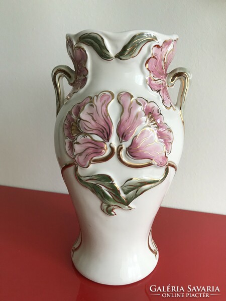 Zsolnay szecessziós pipacsos váza