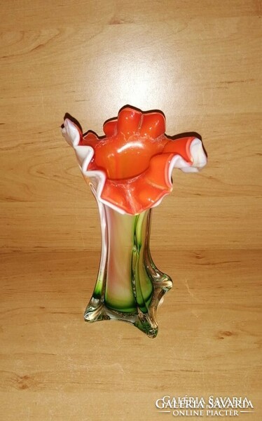 Muranoi fodros üveg váza 18,5 cm (/d)