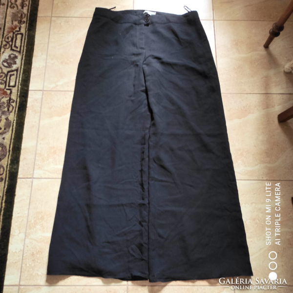 Zuhair murad by mango 100% silk caterpillar silk designer black casual pants 42