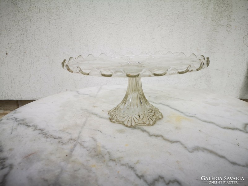 Beautiful antique decorative table centerpiece offering, cake plate glass decorative convex flower decoration