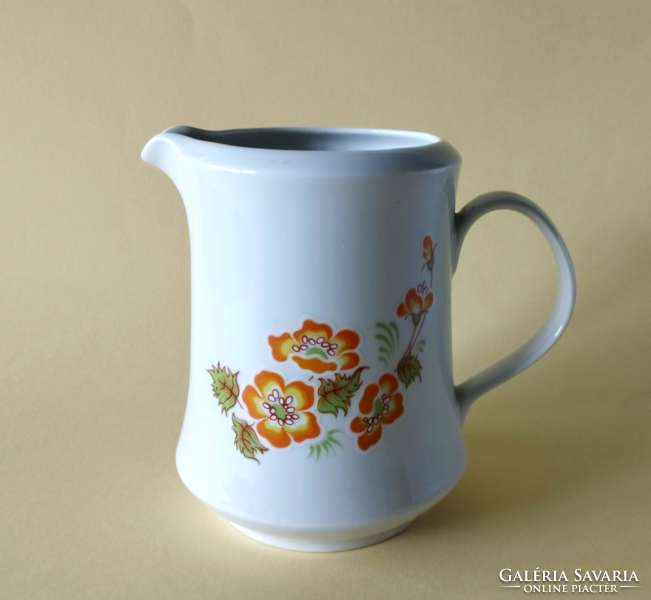 Retro, rare flower pattern lowland porcelain jug, spout