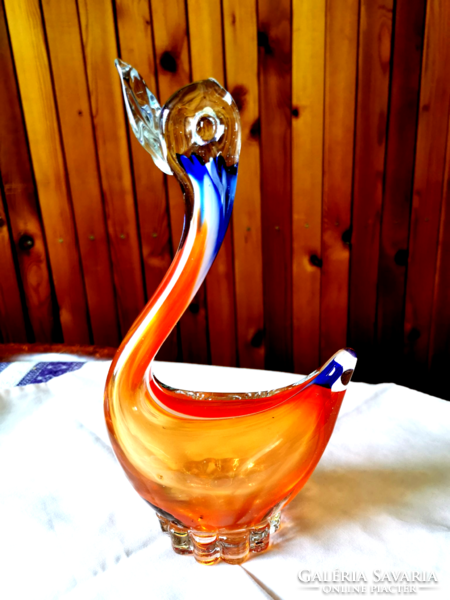 Muránói üveg hattyú 22 cm magas