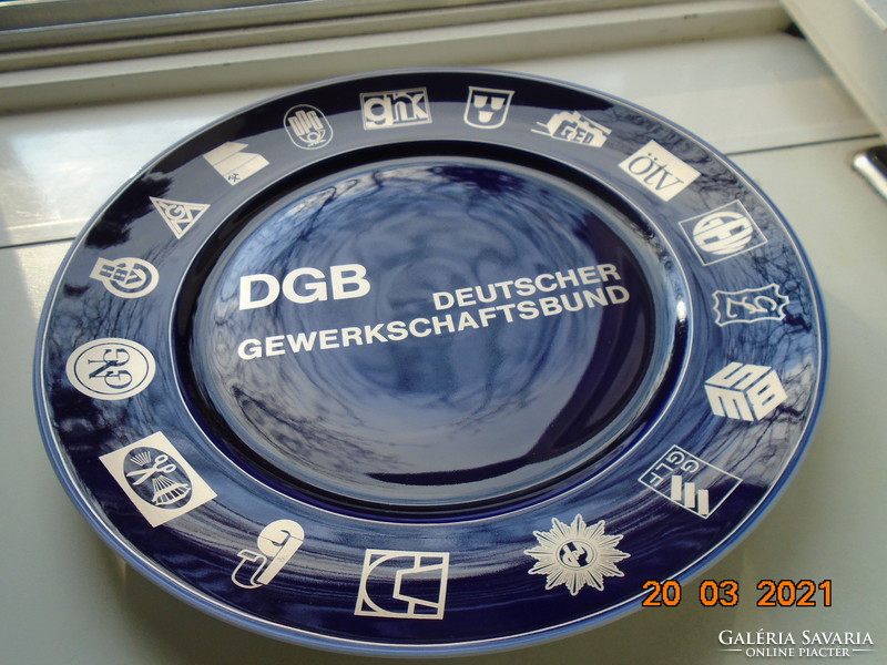 Rosenthal Deutscher Gewerkschaftsbund (=Német Szakszervezeti Szövetség) kobalt arany faltál