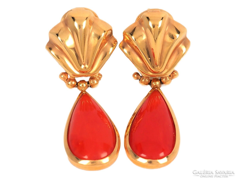 18K gold earrings with coral