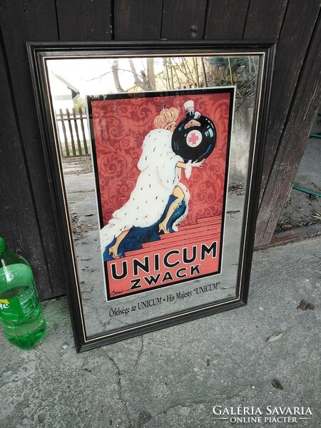 Zwack Unicum retro tükör kép reklám