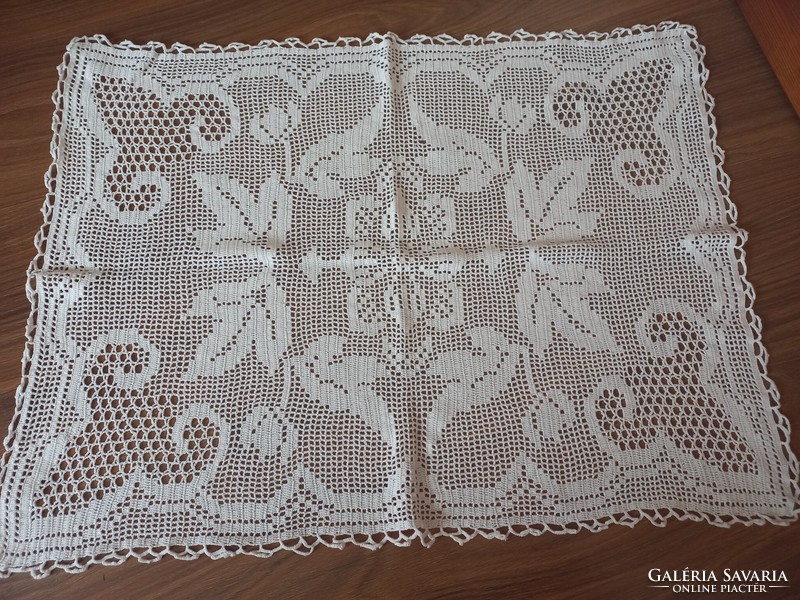 Crochet tablecloth 76x55 cm