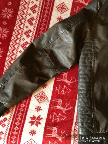 Brown men's leather jacket