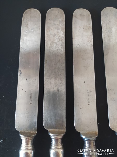 Antik Christofle  nagyobb kések, 6 db együtt eladó jelzettek, 26 cm