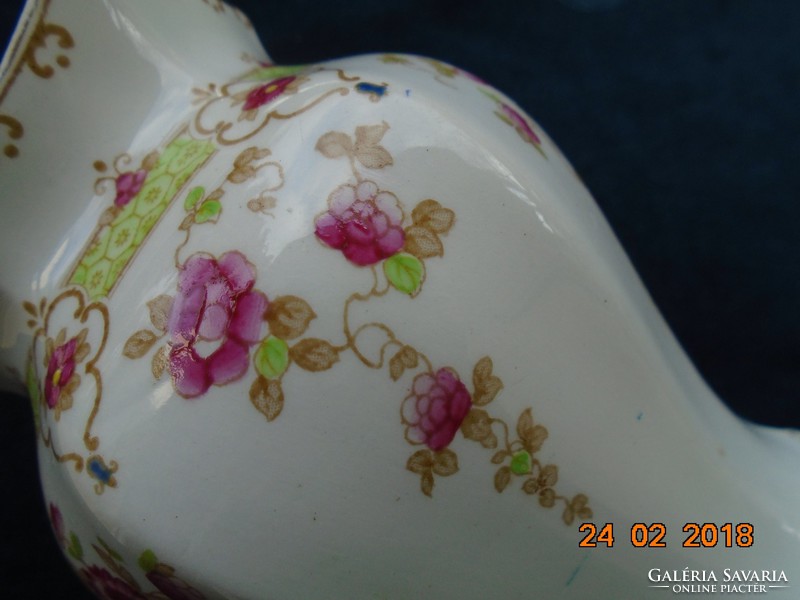 1900 F.Winkle&co English convex enamel patterned hexagonal vase