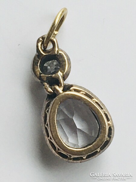 Antique gold silver Victorian pendant pendant diamond crystal 1900 abgedeckt socket