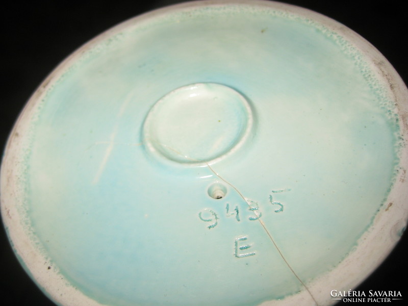 Zsolnay kék  furulyázó juhász  ,  28 cm