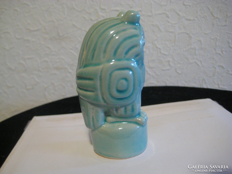 Zsolnay blue, art-deco owl, base glaze