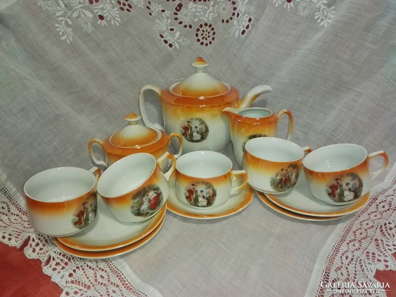 Baroque luster glaze porcelain tea and coffee set.