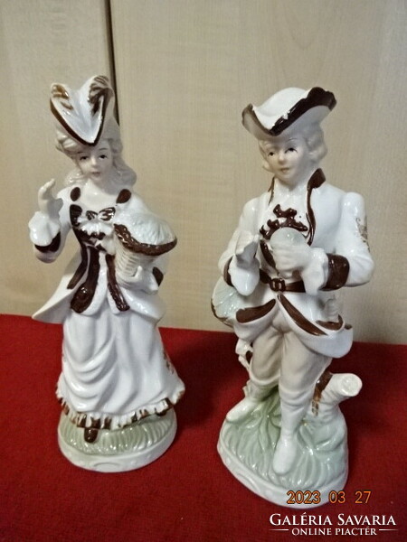 Porcelain figure, baroque pair, hand painted, height 20 cm. Jokai.