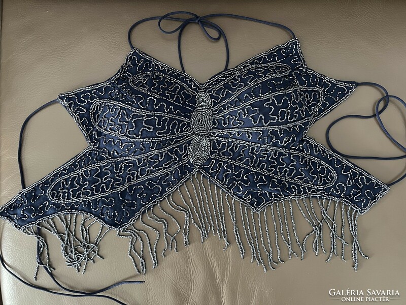 Dark butterfly-shaped beaded handmade butterfly top