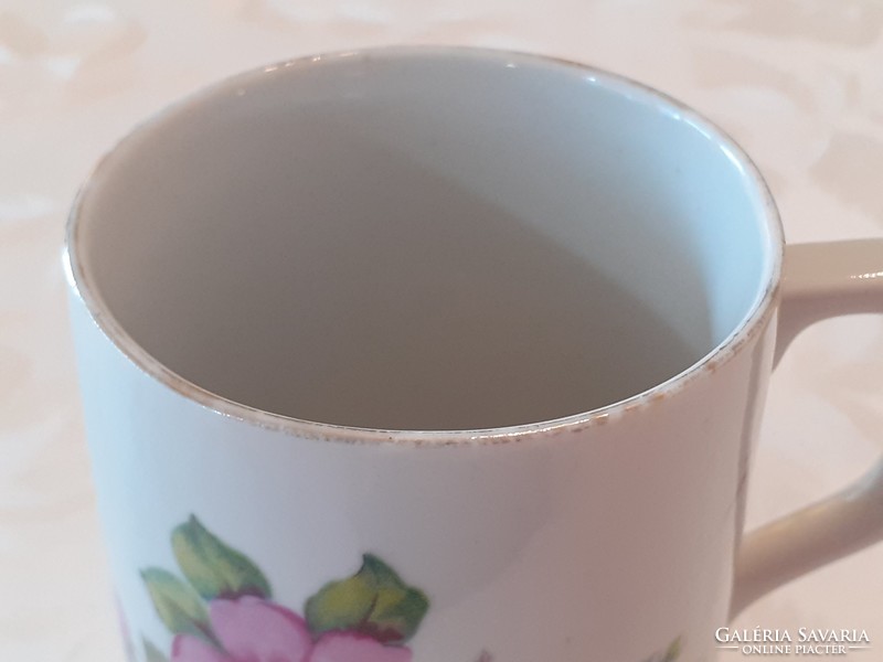 Old Zsolnay porcelain mug wild rose folk tea cup