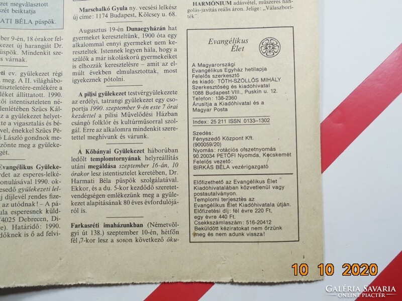 Old retro newspaper - evangelical life - September 9, 1990 - Birthday present