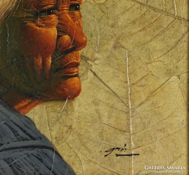 1M474 xx. Century painter: portrait of an old Vietnamese lady