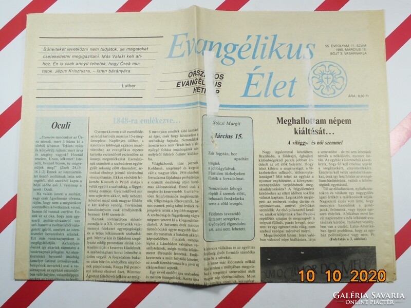 Régi retro újság - Evangélikus Élet - 1989. december 31. Születésnapra ajándék