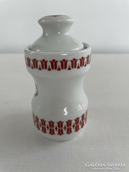 Retro, vintage lowland porcelain tulip, tulip pattern spice holder: cinnamon