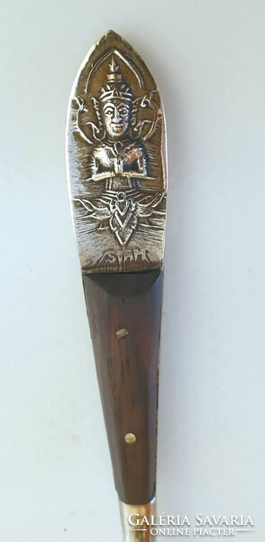 Copper, small fork, with Buddha image