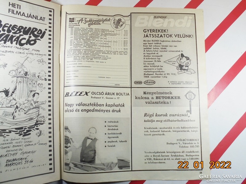 Régi retro újság - Nők lapja - 1988. március 26. - Születésnapra ajándék