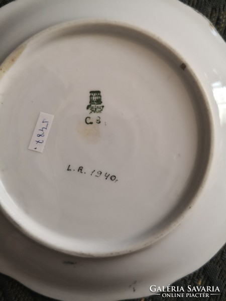 Ritka Zsolnay arany pettyes porcelán tálka, csésze alj: 1940.
