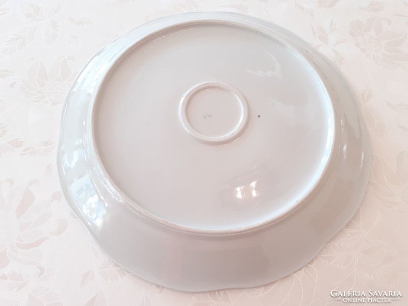 Régi Zsolnay fehér porcelán kerek tál 30 cm es kínáló nagy méretű tányér