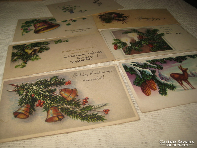 Kellemes Karácsonyi Ünnepeket   Az 1940-50  évekből  az akkori divatos kisméretű képeslapokon