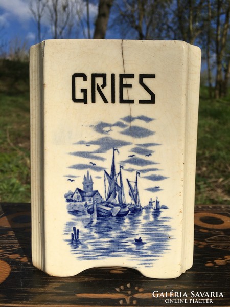 Antik fajansz fűszertartó Gries (dara)